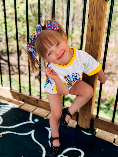 Floral Button Girl Bows
