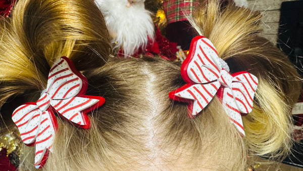 Christmas tree cake Coquette Bows Clips