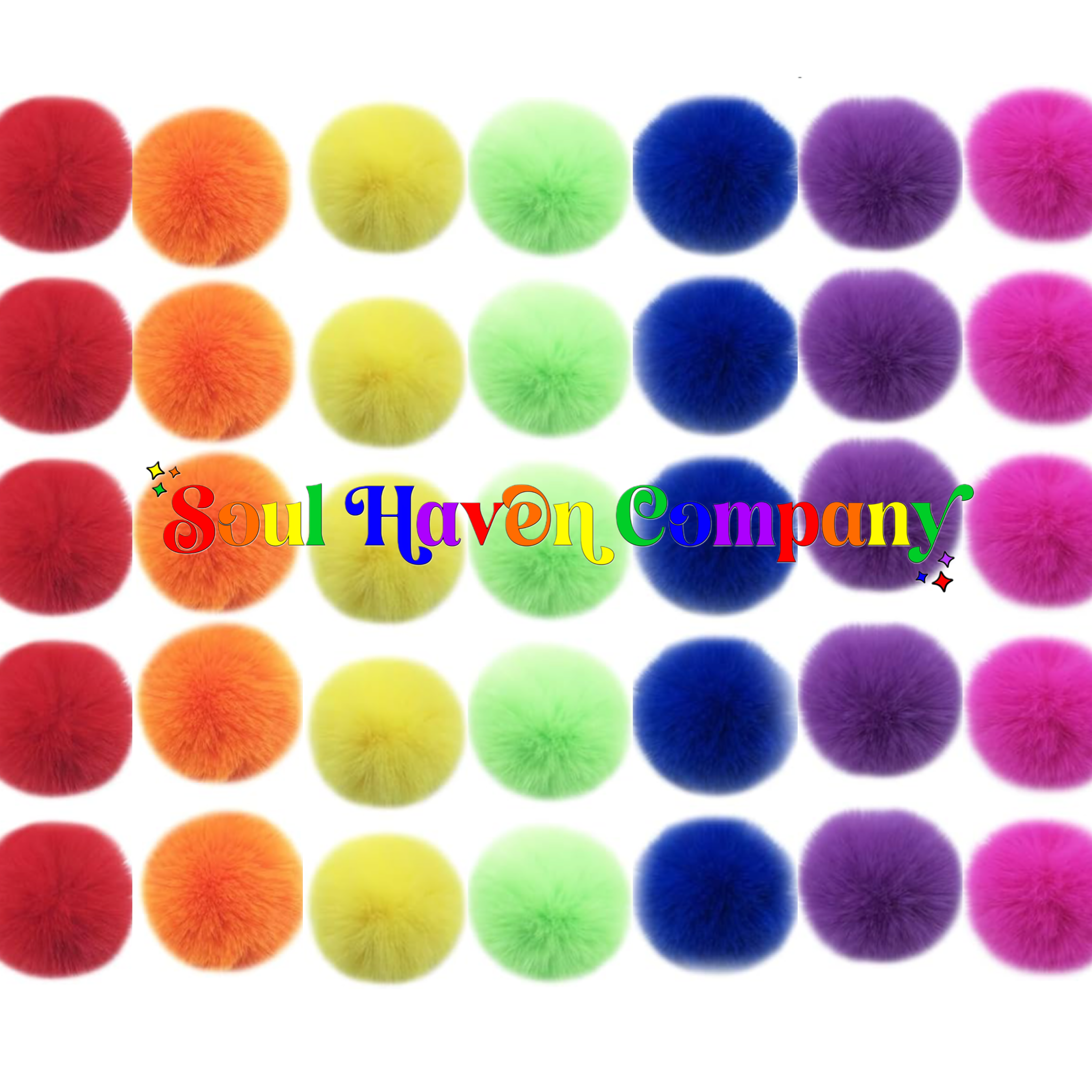 Rainbow Puff Hair Clips (12 colors)