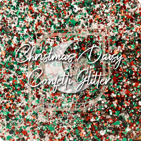 Christmas Daisy Confetti Glitter Name Clip