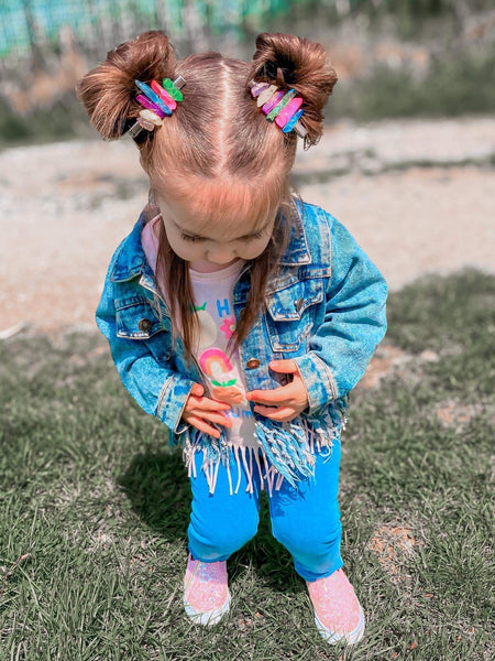 Rainbow Crystal Points hair clips