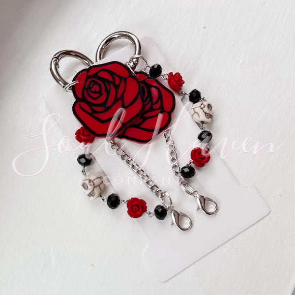 Rose & Skull hair clips & pendants
