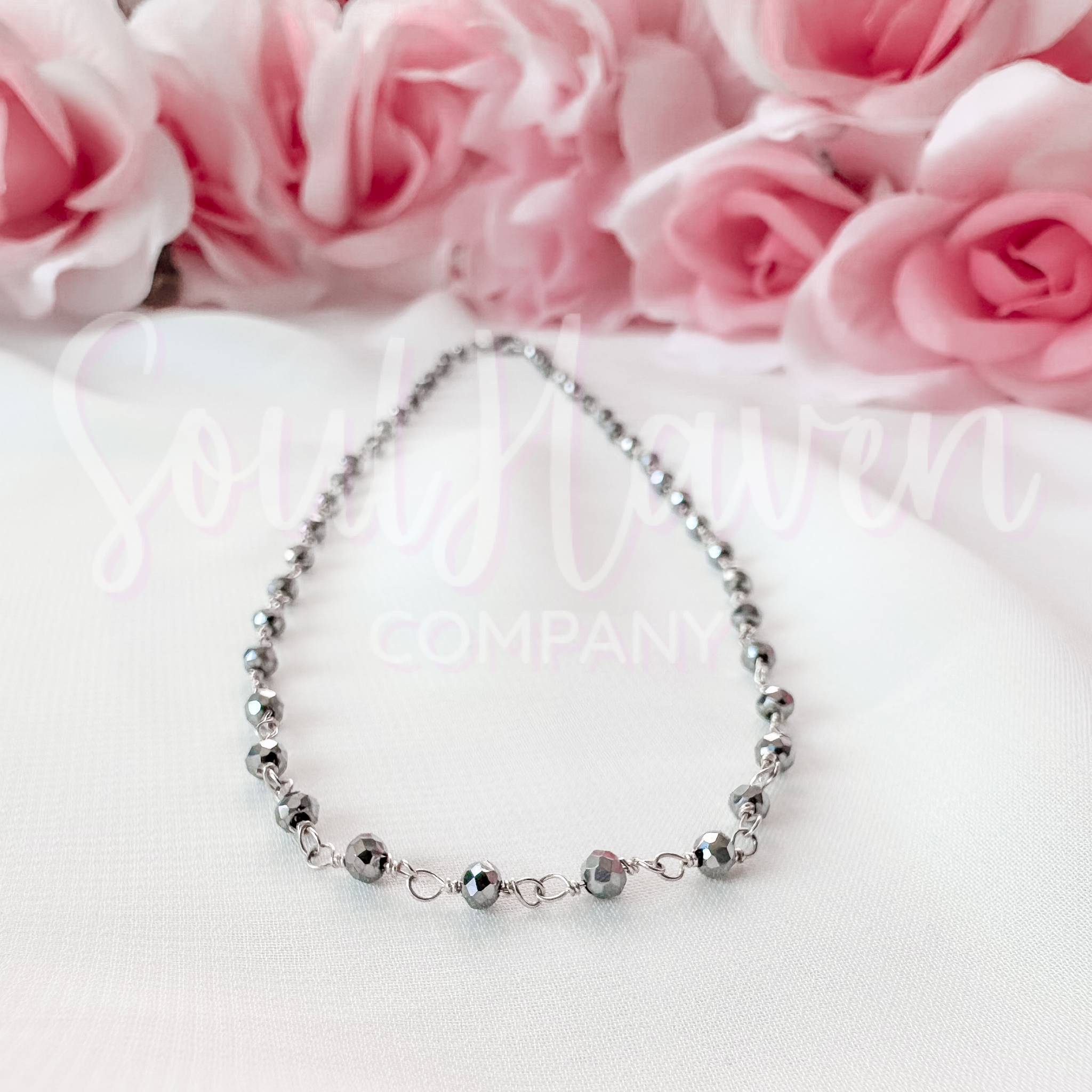 Silver Pyrite dainty necklace