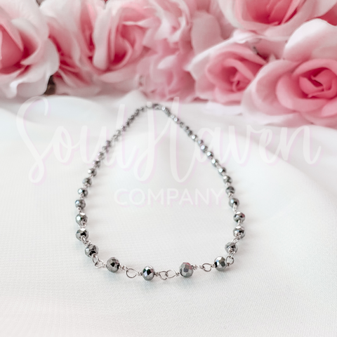 Silver Pyrite dainty necklace