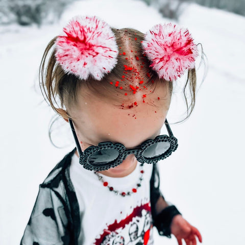 Blood Splatter Puff Hair Clips