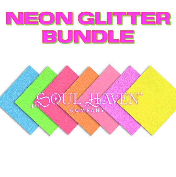 Neon glitter hair clip bundle