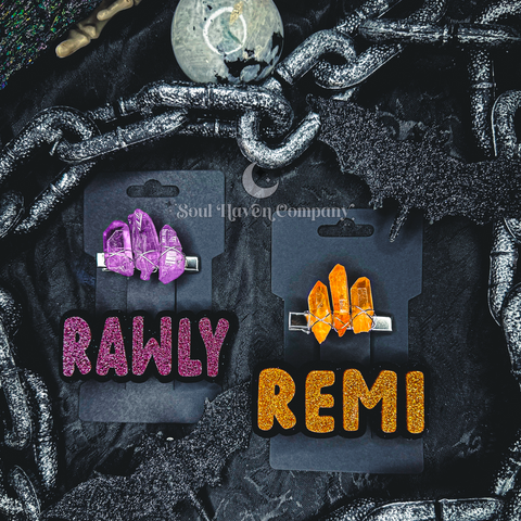 Name+Crystal clip set