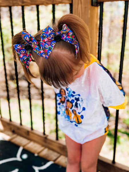Floral Button Girl Bows