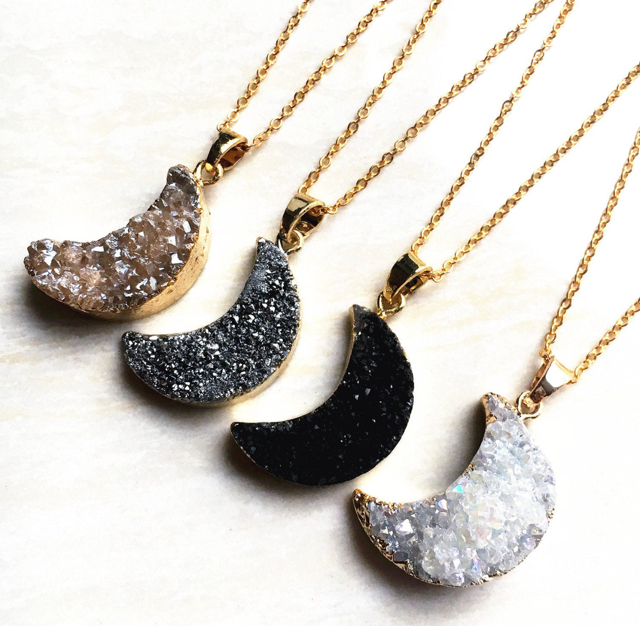 Druzy Quartz Moon