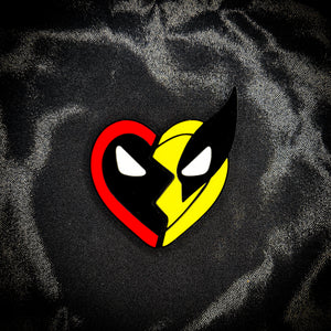 Deadpool/Wolverine heart or circle necklace connector