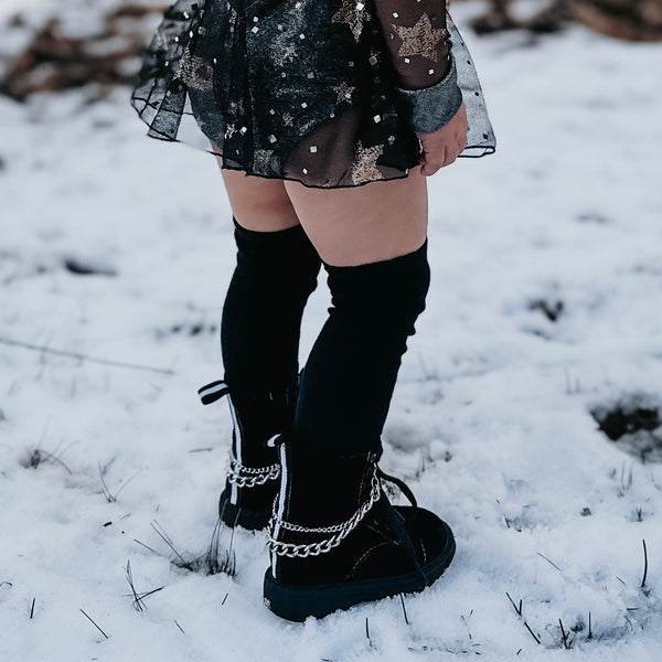 Double Silver thin over thick shoe/boot chains