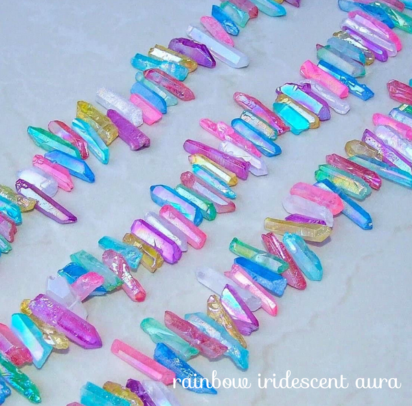 Rainbow Crystal Points hair clips