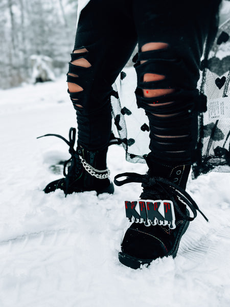 Double Silver thin over thick shoe/boot chains