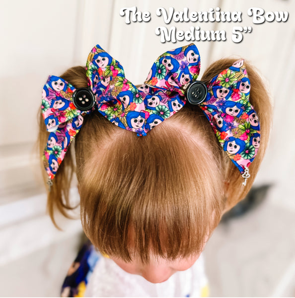 Floral Button Girl Bows