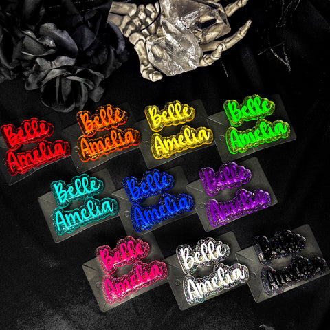Glitter Jellies hair clips: Summer Berries font (MEGA bundle available)