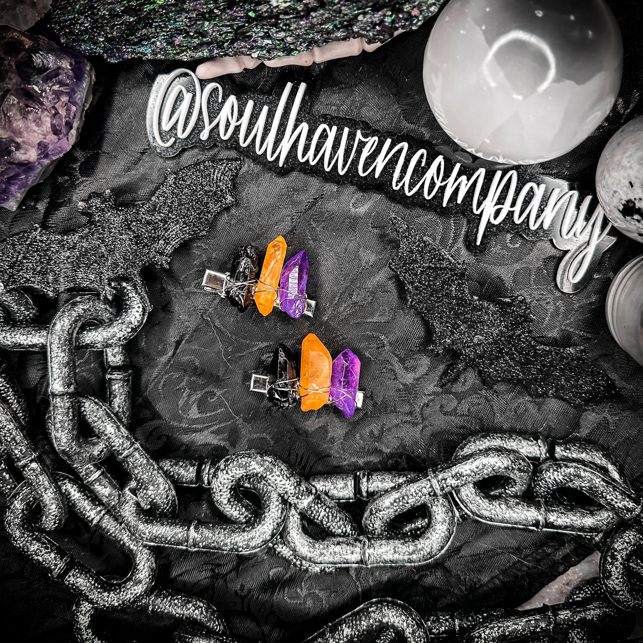 Spooky Crystal clips
