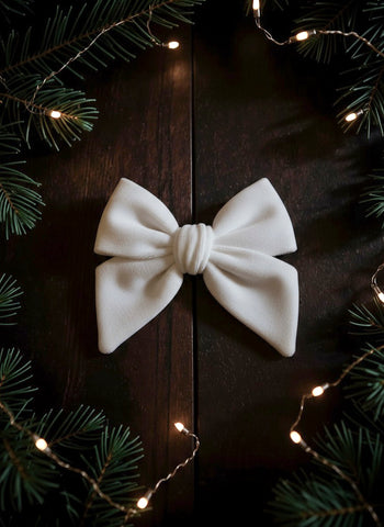 Moody Winter Velvet Bows: Ivory