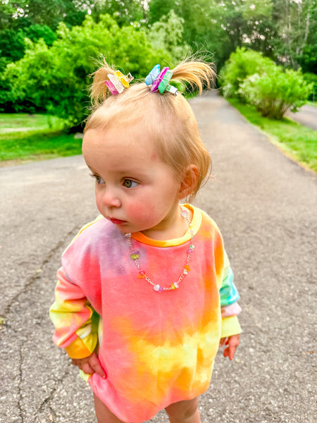 Rainbow Crystal Points hair clips