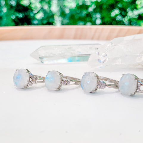 Rainbow Moonstone Rings