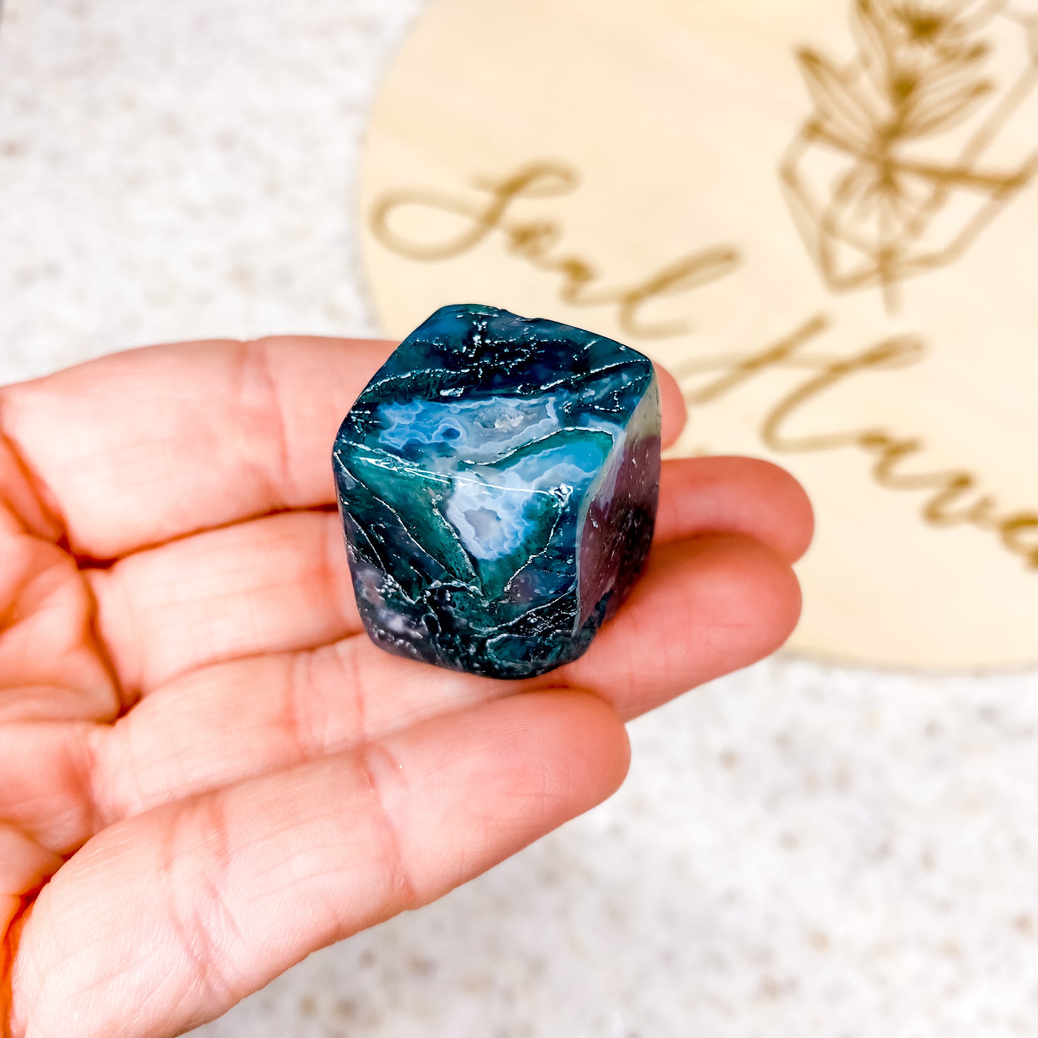 Moss Agate Cube